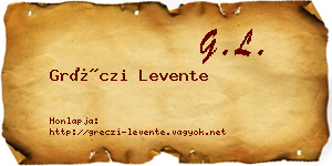 Gréczi Levente névjegykártya
